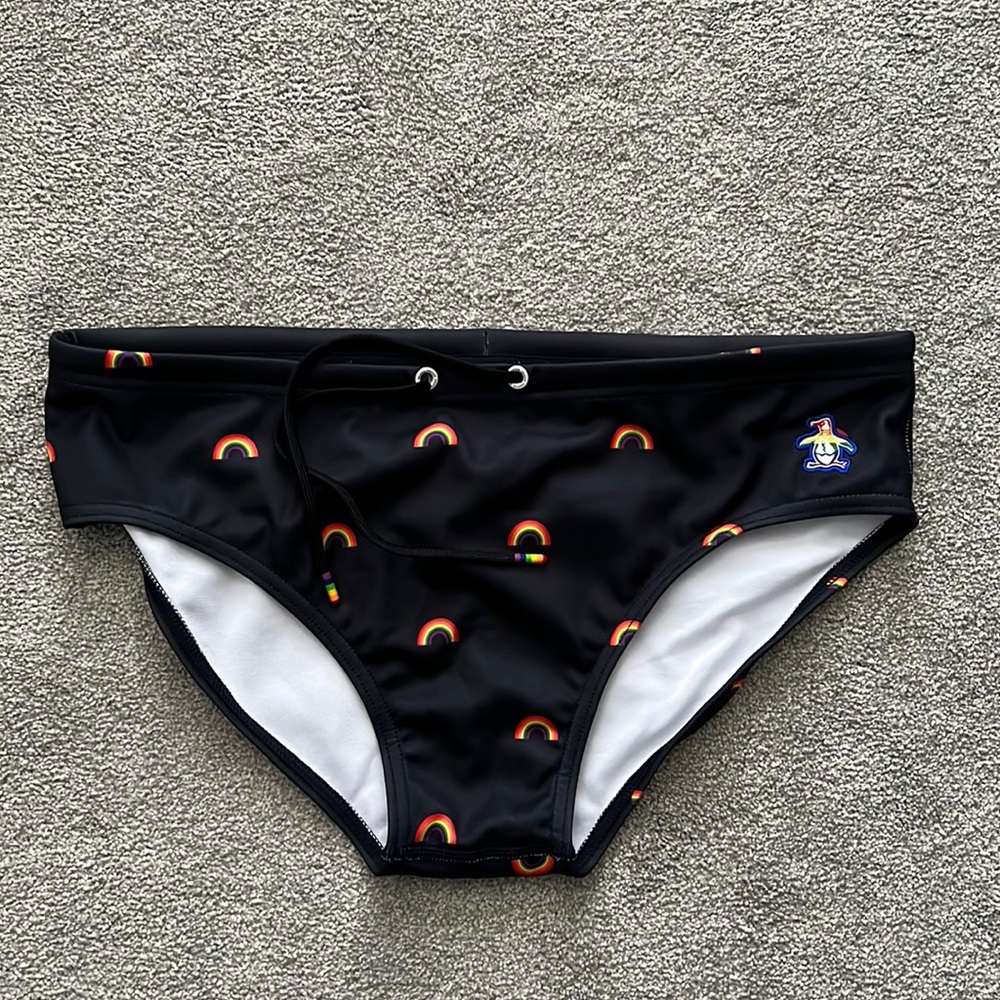 Original Penguin - Pride Rainbow Print Pique Swim Brief